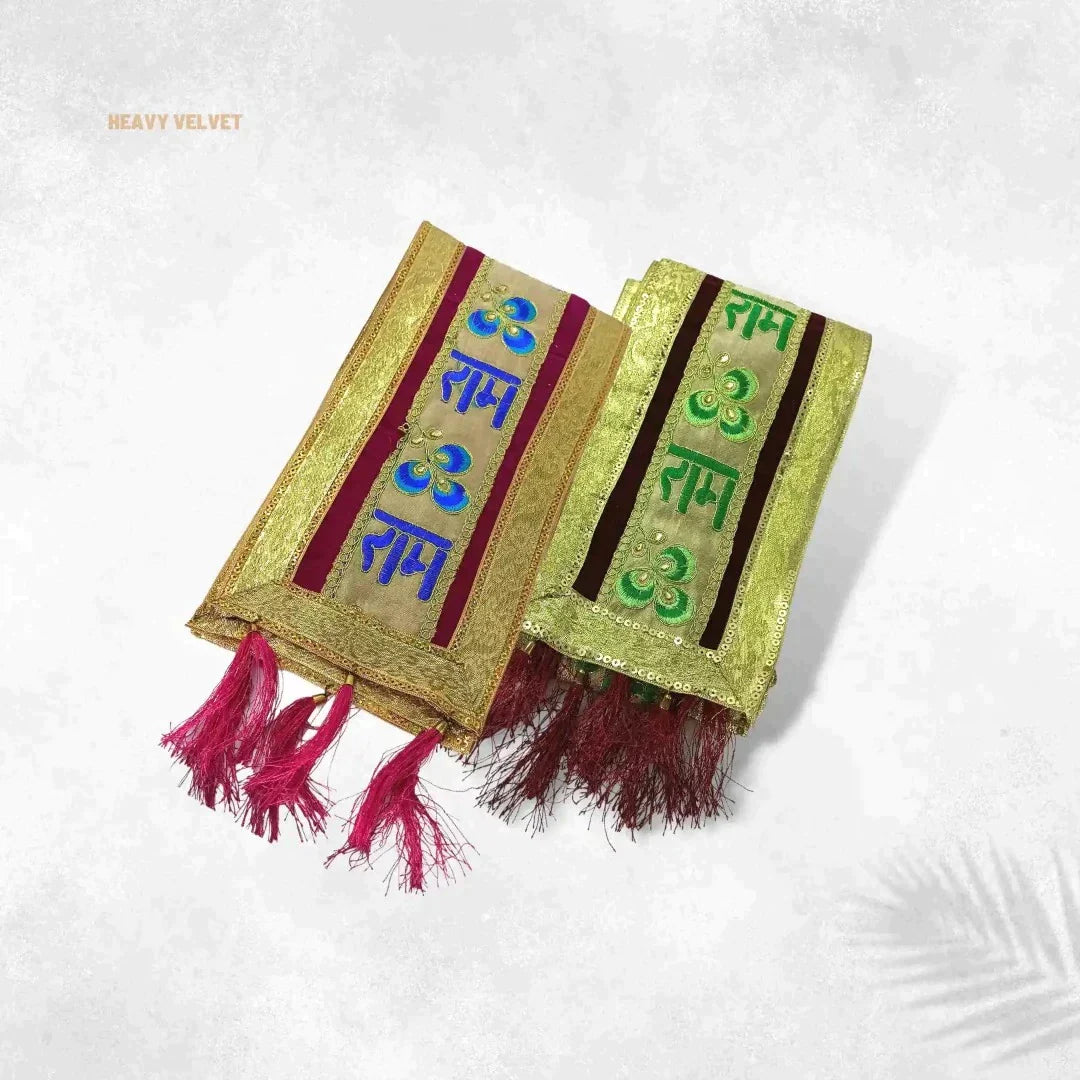 RAM Heavy Velvet Embroidery Patka BIHARI JI MART