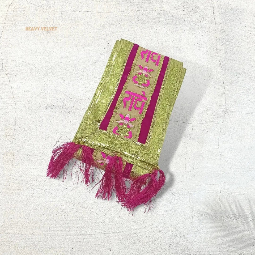 Radhey Radhey Heavy Velvet Embroidery Patka BIHARI JI MART